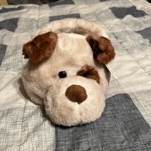 Plush Dog Toy Purse - Brown and Cream